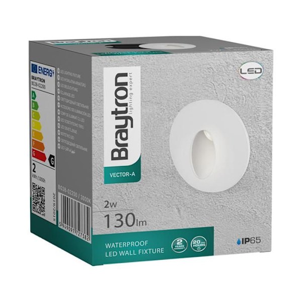 Mini spot LED mural BRAYTRON Vector-B - Svart - 2W Svart