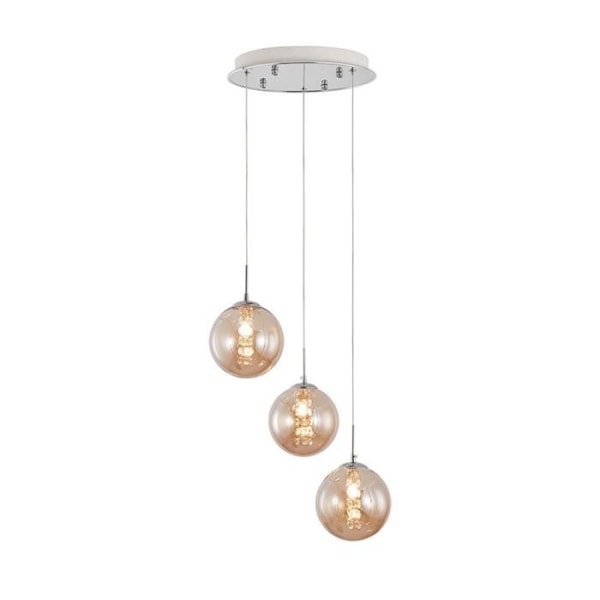 Dekorativ upphängning 3xG9 10W – Design i metall Amber Bärnsten
