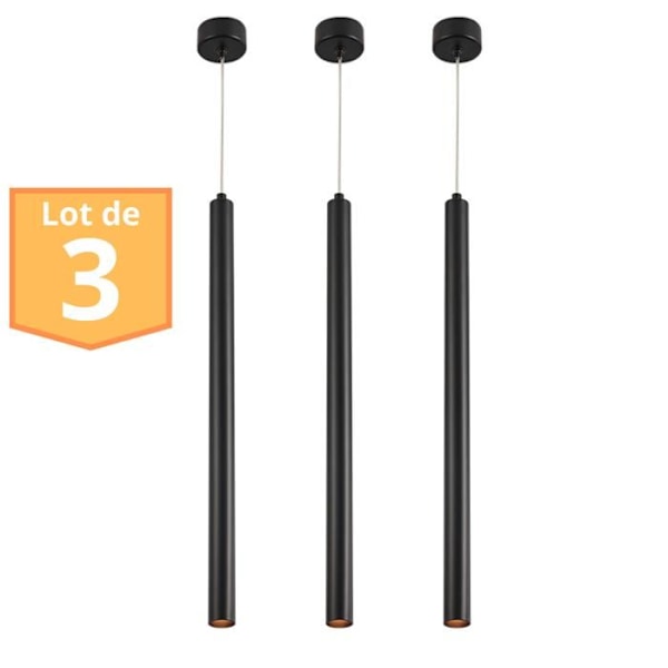 Sæt med 3 designer sorte rør pendellamper G9 10W IP20 Svart