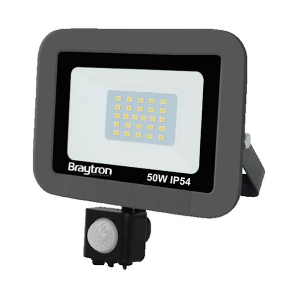 LED-projektor 50W IP54 6500K med sensor Grå