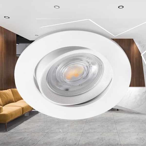 3i1 rund hvid forsænket LED spotlight 7W IP20 Dæmpbar Vit