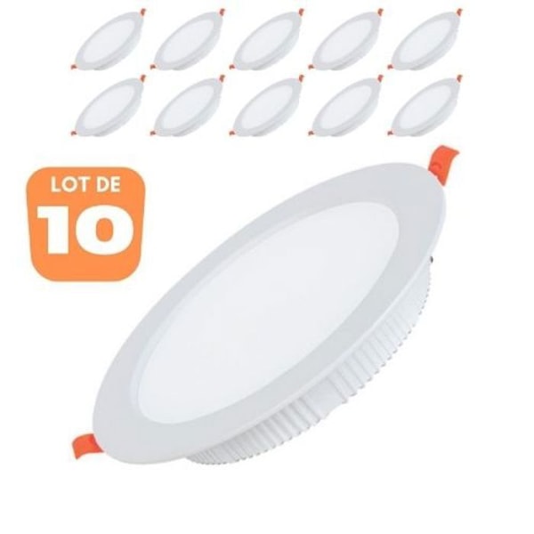 Set med 10 st ALEXA SMD LED runda vita fläckar 30W 4200K Vit