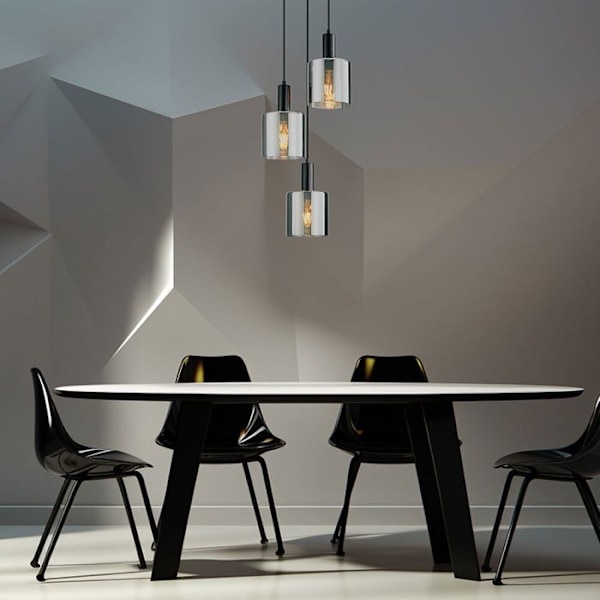 Dekorativ ophæng 3xE27 23W IP20 Røgfarvet glas – BV01-00071