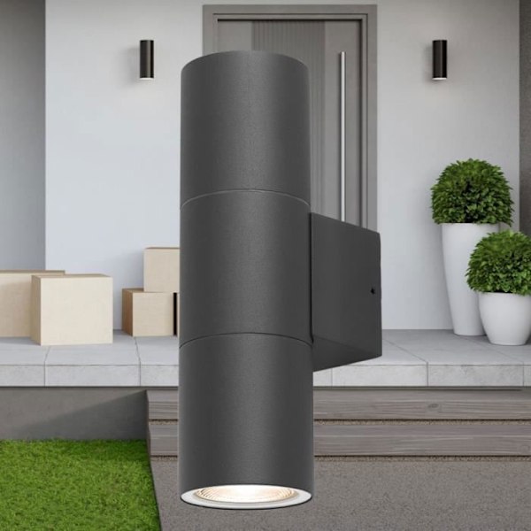 Vägglampa utomhus RITA-S Grå 2x35W GU10 IP44 Grå