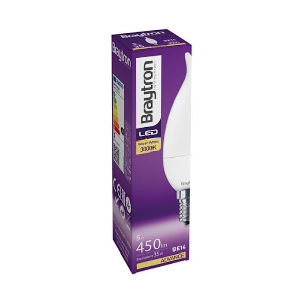 LED stearinlys pære 5W (Eq.35W) E14 3000K