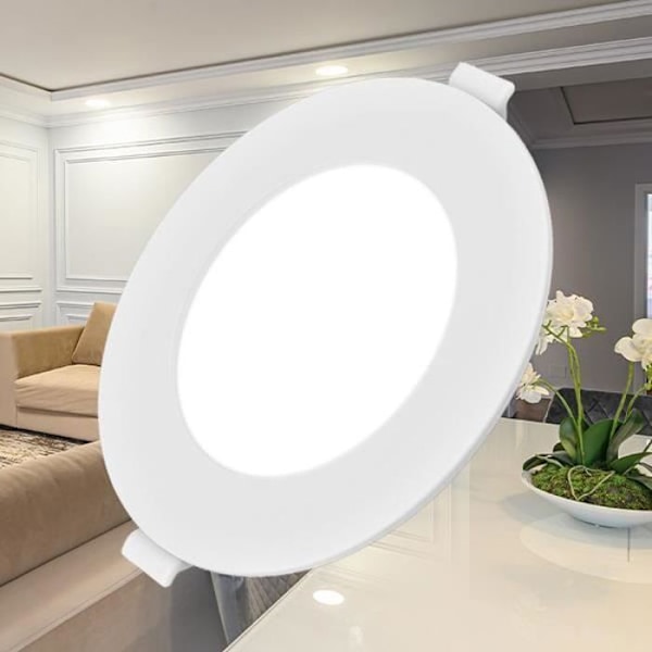 Erittäin litteä pyöreä LED-paneeli 6W 6500K Ø128mm IP20 Vit