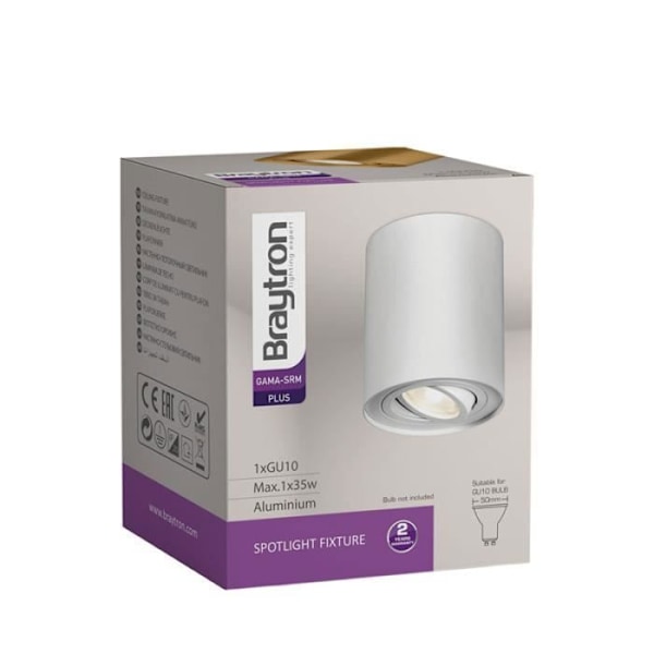 Loftslampe i aluminium GAMA-8010A rund GU10 35W Hvid Vit