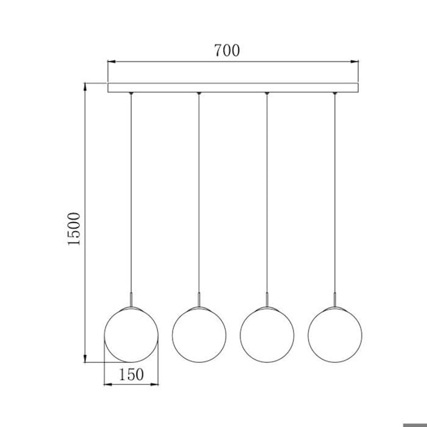 Dekorativ upphängning 4xG9 10W – Metall Design Amber Bärnsten