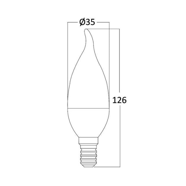 LED stearinlys pære 5W (Eq.35W) E14 3000K