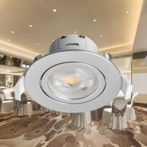 Sæt med 10 3i1 runde aluminium forsænkede LED spotlights 7W IP20 aluminium