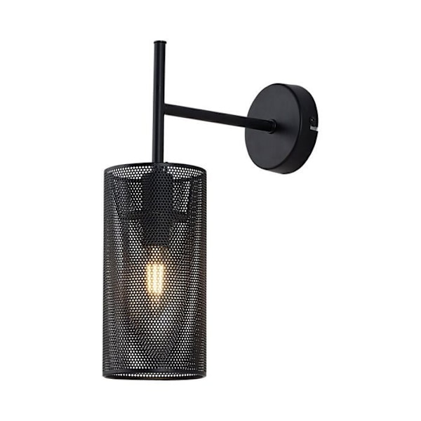 Vägglampa 1xE14 23W IP20 – Svart metall Svart