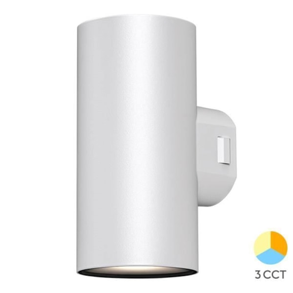 Vägglampa utomhus VEKTA-D2 vit 2x9W 3in1 IP65 Vit