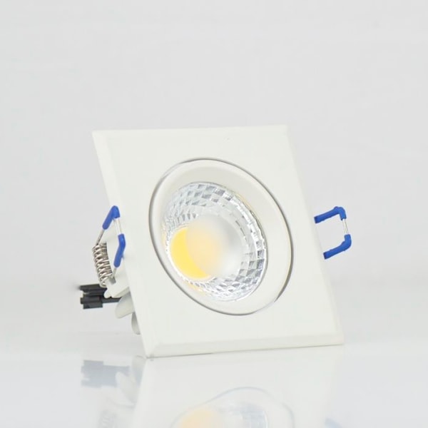 Spot LED downlight fyrkantig vit 3W (Eq. 25W) Dim 90x90mm Matt krom