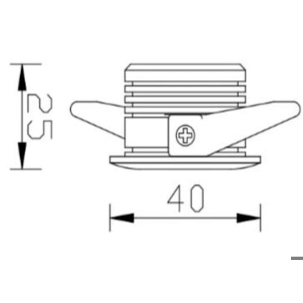 Mini spot LED nedbyggbar fyrkantig EVA-2 3W 3000K Vit