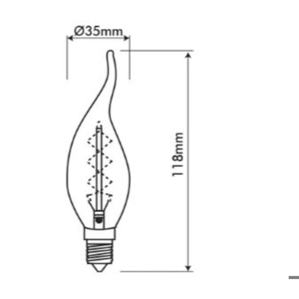 Ampulli decoart hehkuvan vintage kynttilä C35T 40W E14 2350K