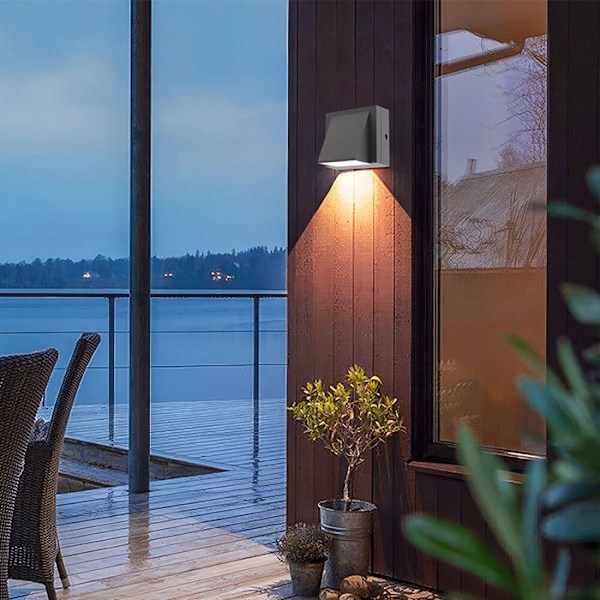 LED Væglampe Udendørs 6W 3-i-1 IP65 Grå Grå