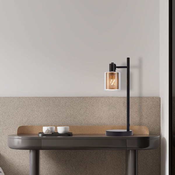 Dekorativ bordlampe 1xE14 23W IP20 – Metal Svart
