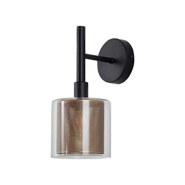 Væglampe dekorativ 1xE14 23W IP20 – Metal Svart