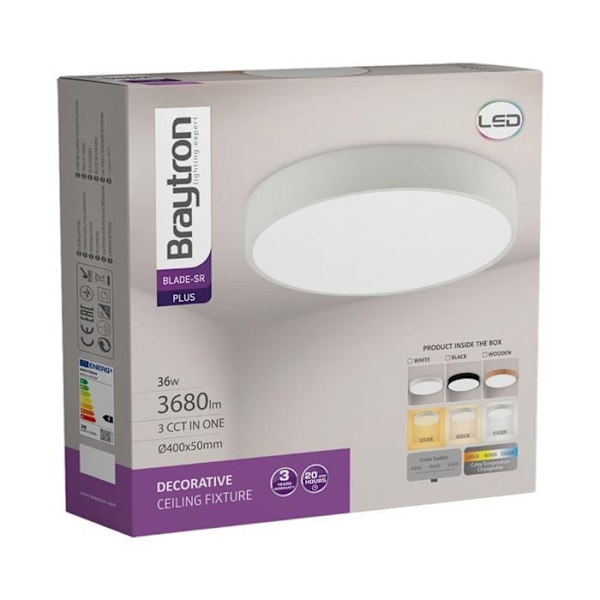 Blade-ST LED loftslampe rund sort 3i1 36W metal Svart