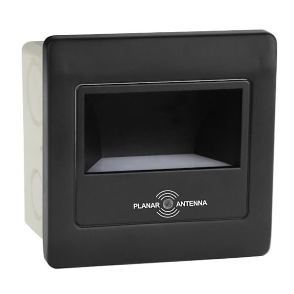 Musta neliömäinen LED-seinävalaisin mikroaaltotunnistimella 2W (ekv. 16W) 4200K Koko 86x86mm Svart