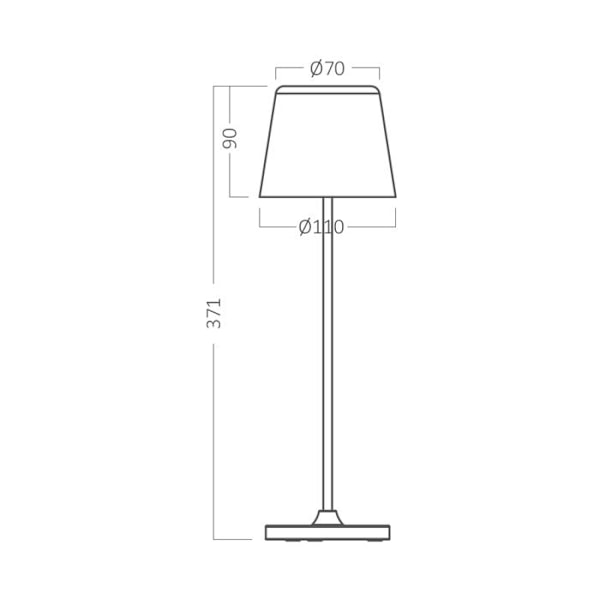 Sort genopladelig bordlampe 3W 3000K IP44 Svart