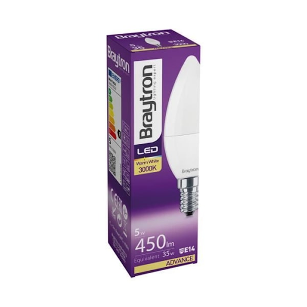 LED flamme pære 5W (Eq. 35W) E14 3000K
