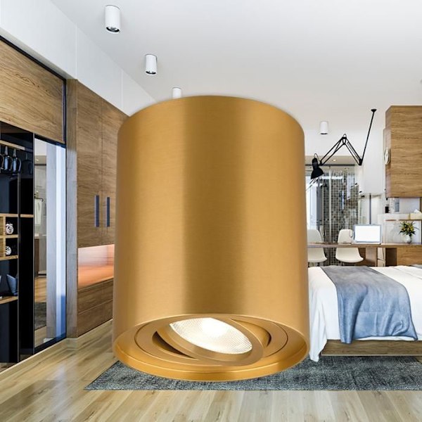 Loftslampe i aluminium GAMA-8010C rund GU10 35W Guld gyllene