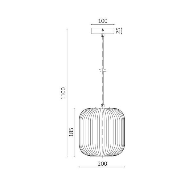 Dekorativ upphängning 1xE27 23W IP20 – Opal/Svart Opal+Svart