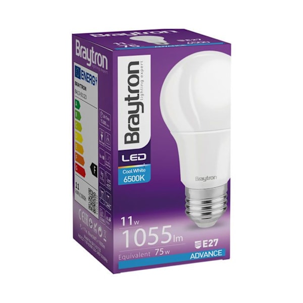 Ampull LED Advance E27 11W 6500K A60, 1055 lm - kallvit ljus Vit