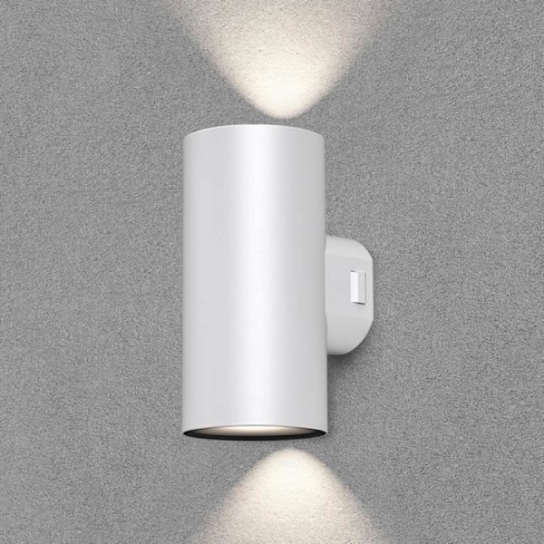 Vägglampa utomhus VEKTA-D2 vit 2x9W 3in1 IP65 Vit