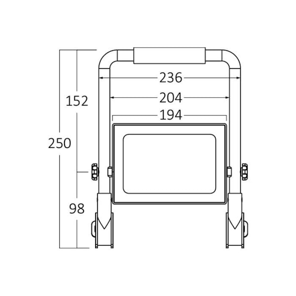 Bärbar LED-projektor på stativ 50W 4200lm IP65 Svart