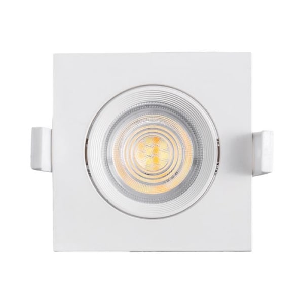 Set med 10 3in1 fyrkantiga vita infällda LED-spotlights 7W IP20 Dimbar