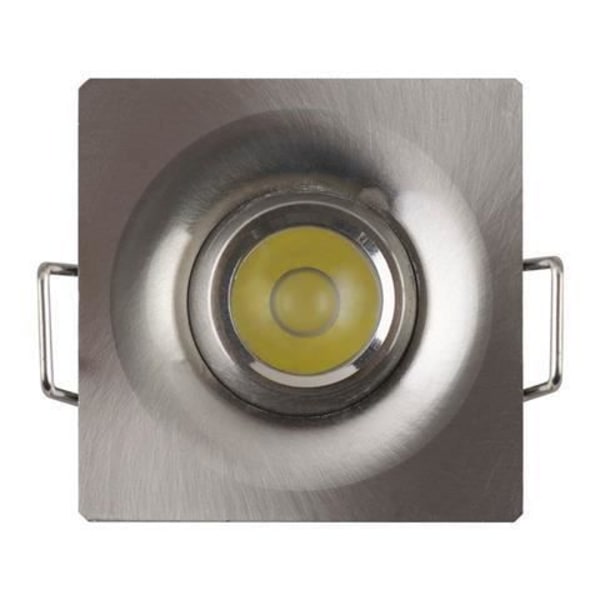 Set med 10 mini SILVIA 1W justerbara fyrkantiga mattkrom LED-strålkastare Matt krom