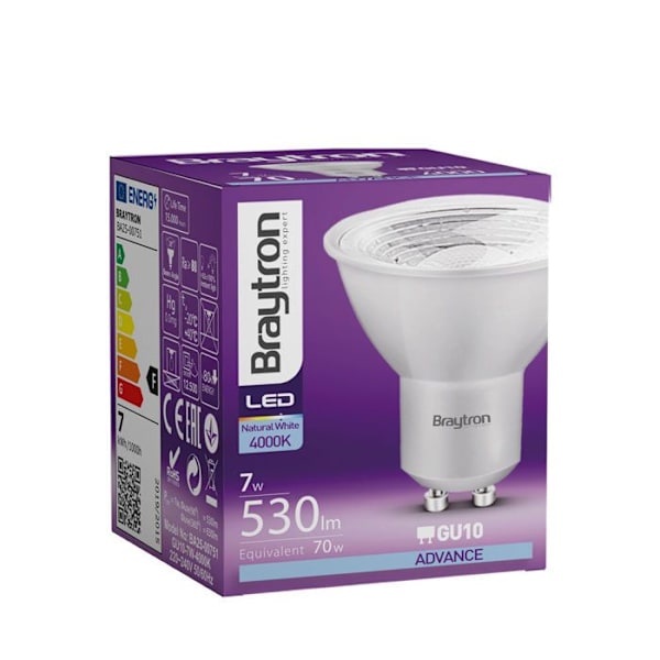 Ampoule LED Advance GU10 7W 4000K – Neutralt vitt 530 lm Vit