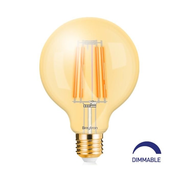 LED Ampulli G95 filamentti 6W E27 2200K Himmennettävä Bärnsten