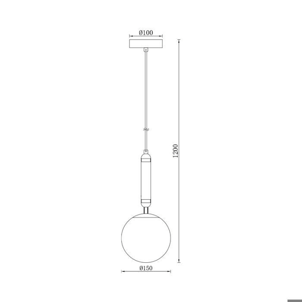 Suspension i opalglas 1xG9 10W – guldfinish