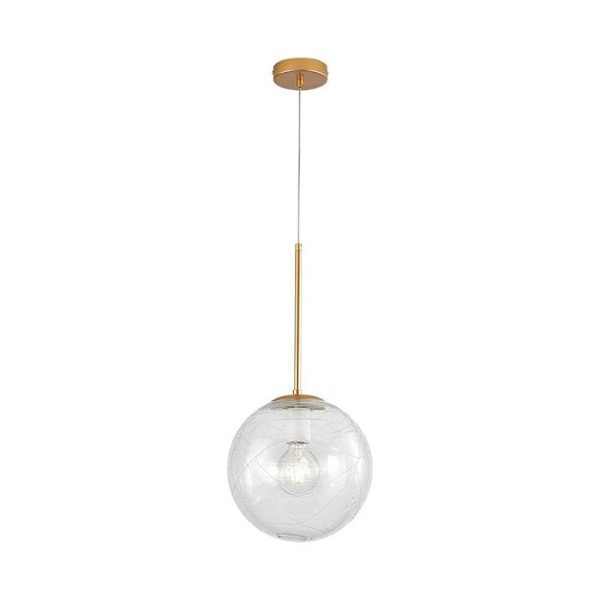 Dekorativ ophæng E27 1x23W i glas og guldmetal gyllene