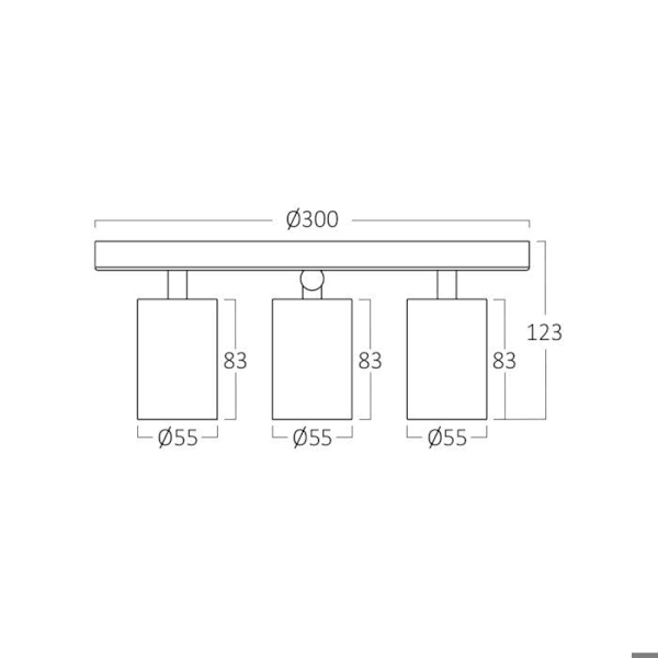 Spot LED upprätt 3xGU10 IP20 35W max – Vit Vit