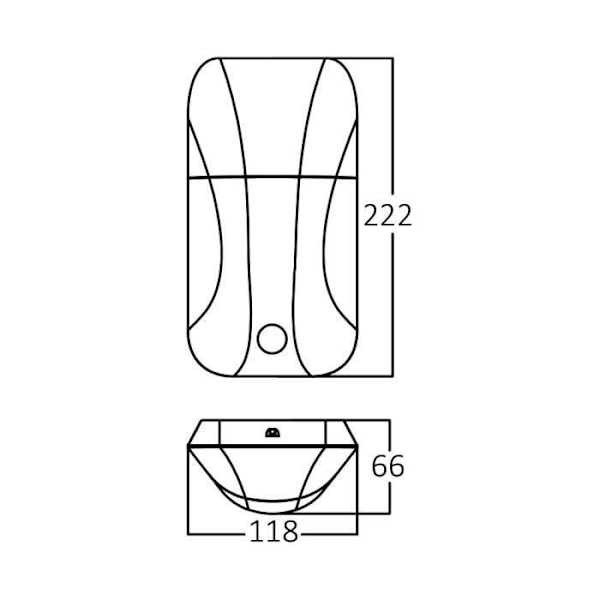Utomhusapplikation PIRUS detektor 12W LED 3000K IP54 Grå