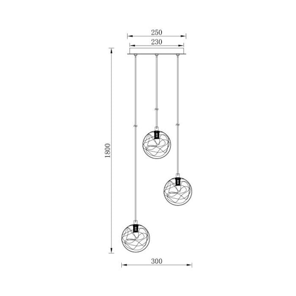 Dekorativ upphängning 3xG9 10W – Elegant design i guldmetall gyllene