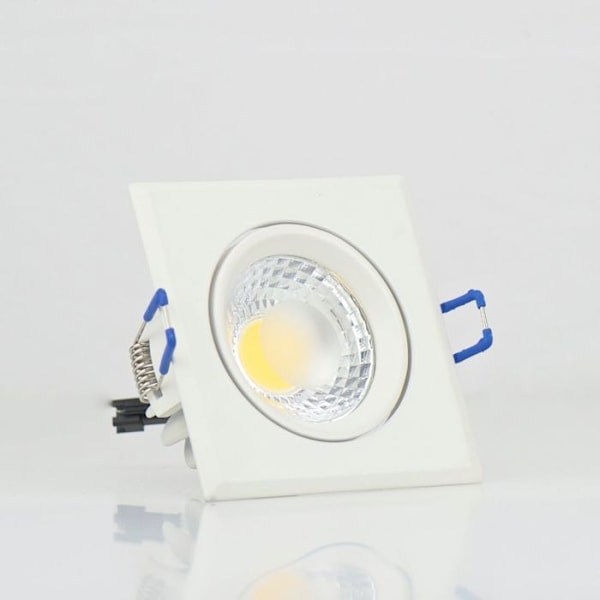 Spot LED downlight fyrkantig vit 3W (Eq. 25W) Dim 90x90mm Matt krom