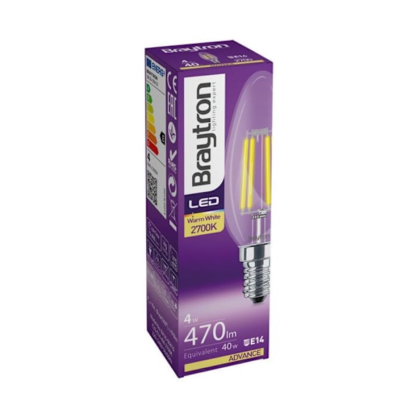 LED-filament-lamppu E14 C35 4W 3000K 470lm