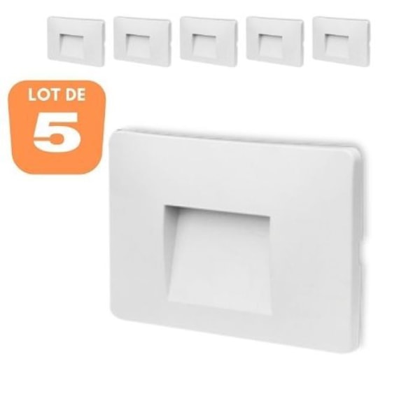 5 kpl VEKTAB3 neliönvalkoisia LED-seinävalaisimia 3W 3000K IP65 Vit
