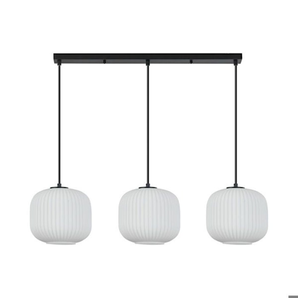 Suspension dekoration 3xE27 23W IP20 – Opal/Sort Opal+Svart