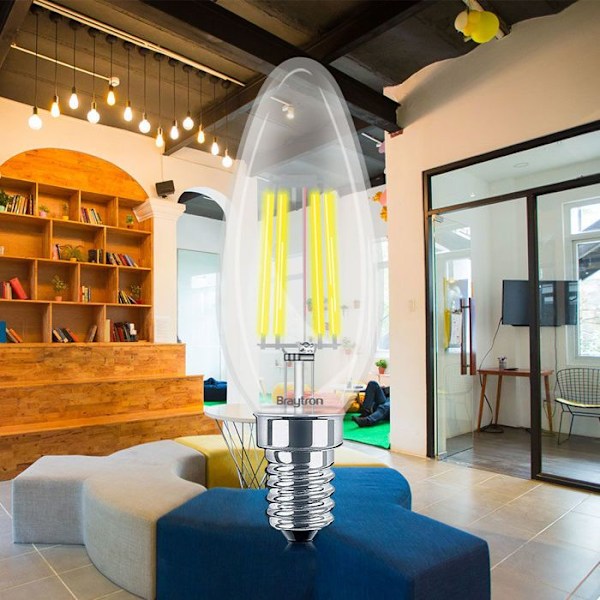 LED-filament-lamppu E14 C35 4W 3000K 470lm