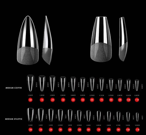 Gelé Nageltippar - Press-on Soft Gel Nail Tips Medium Coffin