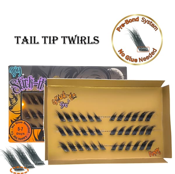 Stick-it Lashes Foxy – Förlimmade Klusterfransar Fransförlängning Hemma Tail Tip Twirls