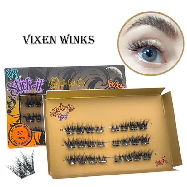 Stick-it Lashes Foxy Lösögonfransar för fransförlängning DIY Vixen Winks