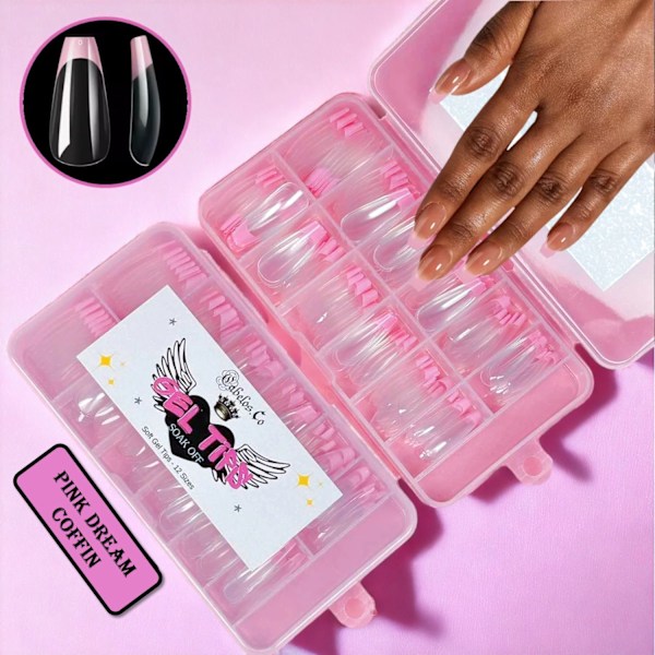 French Tip - Press-On Gel Nails Black Cat