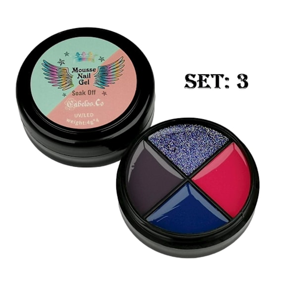 Gellack - Mousse Uv Gel Nagellack Set 3